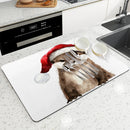 Axyaa Christmas Draining Mat: Super Absorbent Coffee & Dish Drying Pad