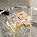 Axyaa 4/6 Grids Plastic Food Tray Dual Handle Snack Fruit Organizer