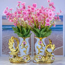Axyaa White Swan Vase Set for Home Decor and Weddings