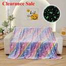 Axyaa Luminous Rainbow Unicorn Pegasus Star Flannel Blanket - Machine Washable Printing and Dyeing Blanket