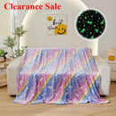 Axyaa Rainbow Unicorn Pegasus Star Flannel Blanket, Machine Washable, Printed, Household Blanket
