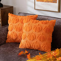 Axyaa Green Pumpkin Plush Faux Fur Couch Pillow Cover