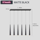 Axyaa Modern Black Long LED Pendant Lamps for Living Room & Restaurant