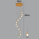 Axyaa Crystal Chandelier Stair Pendant Light Modern Living Room Interior Lighting
