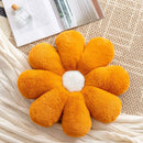 Axyaa Flower Shaped Faux Fur Pillow, 45x45cm, Green, Orange, Pink, Brown
