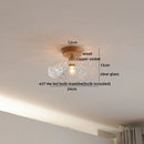 Axyaa Glass Wood LED Ceiling Lamp for Home Restaurant Living Room Decor