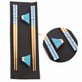 Axyaa Wood Sushi Chopsticks Set - Japanese & Chinese Tableware Gift