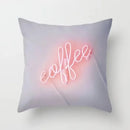 Axyaa Coffee Print Polyester Throw Pillow Case for Home Sofa Chair Decor