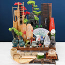 Axya Bamboo Sushi Plate Set with Sashimi Decorations