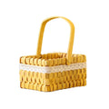 Axyaa Woven Rattan Flower Basket with Waterproof Lining and Handle