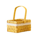 Axyaa Woven Rattan Flower Basket with Waterproof Lining and Handle