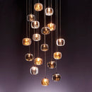 Axyaa Modern LED Stair Chandelier - Luxury Amber, Smoky Gray, Clear Crystal Indoor Lighting