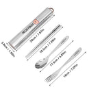 Axyaa Stainless Steel Dinnerware Set in Portable Box - Student Reusable Tableware