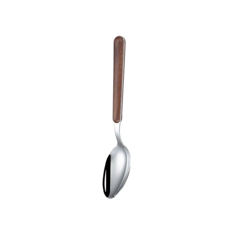 Axyaa Stainless Steel Cutlery Set with Wooden Handle - 16 Piece Dining Set