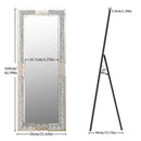 Axyaa Silver Crushed Diamond Full Length Floor Mirror 160x55CM