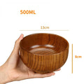Axyaa Handcrafted Japanese Wooden Soup Bowl Large Retro Solid Wood Tableware