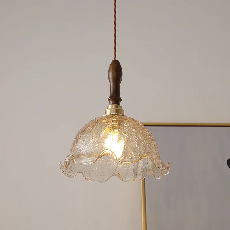 Axyaa Modern LED Copper Glass Pendant Light Chandelier for Living Dining Bar décor