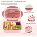 Axyaa 3-Compartment Lunch Box & Tableware Set for School Work Camping Bento Box