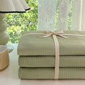 Axyaa Wrinkle Yarn Bedding Set: Duvet Cover, Pillowcase, Sheet Set for Twin King