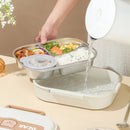 Axyaa Stainless Steel Microwavable Bento Lunch Box with Insulated Bag