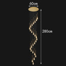 Axyaa Crystal Chandelier Stair Pendant Lamp Living Room Interior Lighting