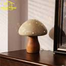 Axyaa Mushroom Table Lamp LED Minimalist Design Solid Wood Art Decor Desk Light