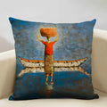 Axyaa African Oil Painting Art Pillow Case 45x45cm Linen Cushion Cover