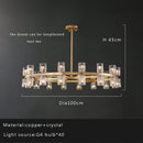 Axyaa Luxury Gold Chandeliers for Living Room in America with Glass Crystals and LED Lighting