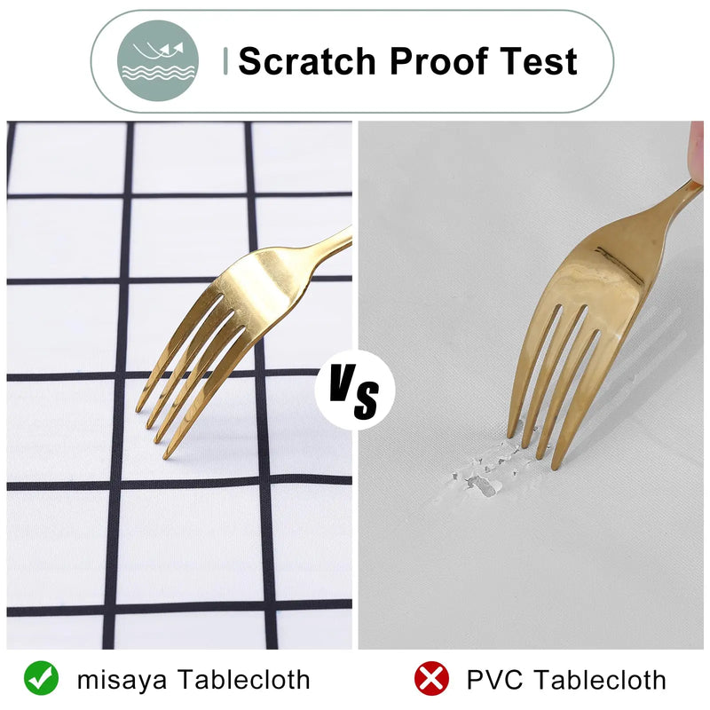 Axyaa Waterproof Cloth Table Cover - Stain Proof Tablecloth for Dining Room, Kitchen & Outdoor