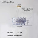 Axyaa Art Deco Glass LED Chandelier - Modern Ceiling Pendant Light for Home Decor