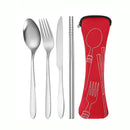 Axyaa Stainless Steel Cutlery Set - Knife, Fork, Spoon, Chopsticks