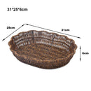 Axyaa Retro Woven Rattan Fruit Plate Handheld Storage Tray Creative Candy Packaging