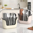 Axyaa Kitchen Drain Storage Basket: Large Capacity Multi-Function Dinnerware Organizer