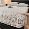 Luxurious Axyaa Fleece Jacquard Geometric Bed Sheet for Single/Double Mattress