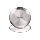 Axyaa Stainless Steel Round Shallow Tray Plate Set for BBQ Picnic Camping