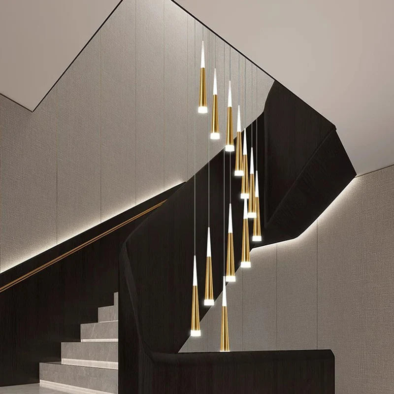 Axyaa Nordic Stair Chandelier Pendant Ceiling Light for Living, Bedroom, Dining Room