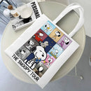 Axyaa Cartoon Dog Tote Bag - Foldable Shoulder Bag for Women and Students