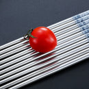 Axyaa Blue & White Porcelain Chopsticks Set - Non-slip Stainless Steel, Round, 10 Pairs