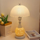 Axyaa Nordic Ceramic Bedside Lamp - Adjustable LED Upright Table Lamp