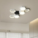 Axyaa Geometric Honeycomb LED Ceiling Lamp: Modern Minimalist Lighting Fixtures for Living Room and Bedroom