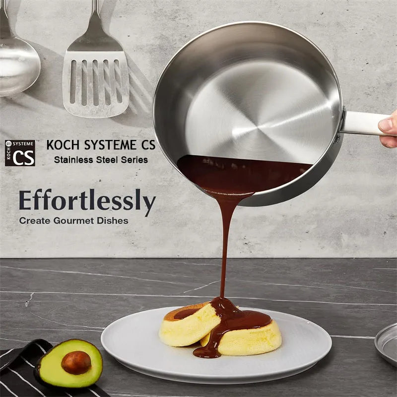 Axyaa Stainless Steel Sauce Pot Set with Lid - Induction Compatible