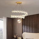 Axyaa Circular Crystal Ceiling Chandelier for Bedroom and Living Room
