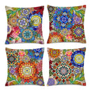 Axyaa Floral Mandala Pattern Pillow Cover for Sofa, Bedroom, Car