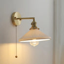Nordic Modern LED Wall Light Axyaa Ceramic Bedside Lamp Pull Chain Switch