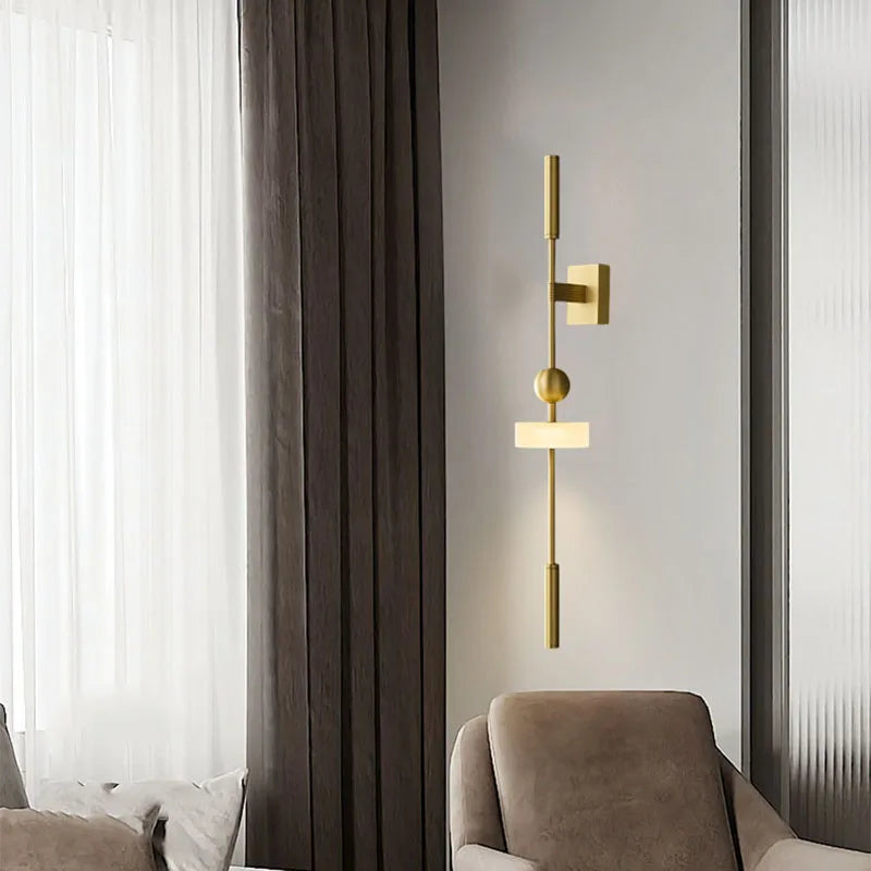 Axyaa White Acrylic Brass Wall Light - Modern Style for Home Decor