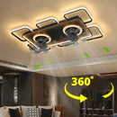 Nordic Ceiling Fan with LED Light Remote Control for Smart Living Room by Axyaa