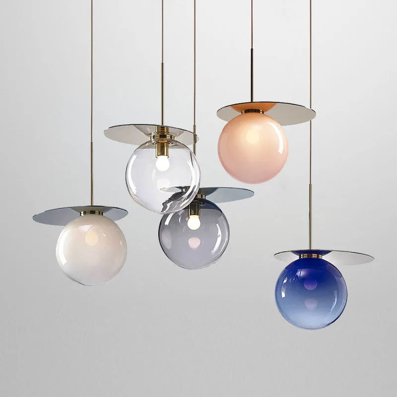 Nordic Glass Metal Pendant Lamp for Living Spaces by Axyaa