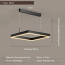 Axyaa Black Aluminum Square Pendant Light - Modern LED Hanging Lamp for Home Loft