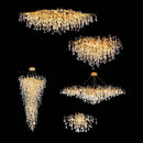 Axyaa Golden Crystal Tear Drop Ceiling Light for Living Room & Bedroom