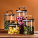 Axyaa Glass Jar with Bamboo Lid - Food Storage Container